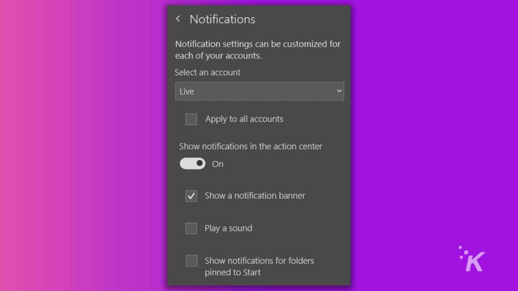 Notificaciones de la aplicación de correo de Windows 10
