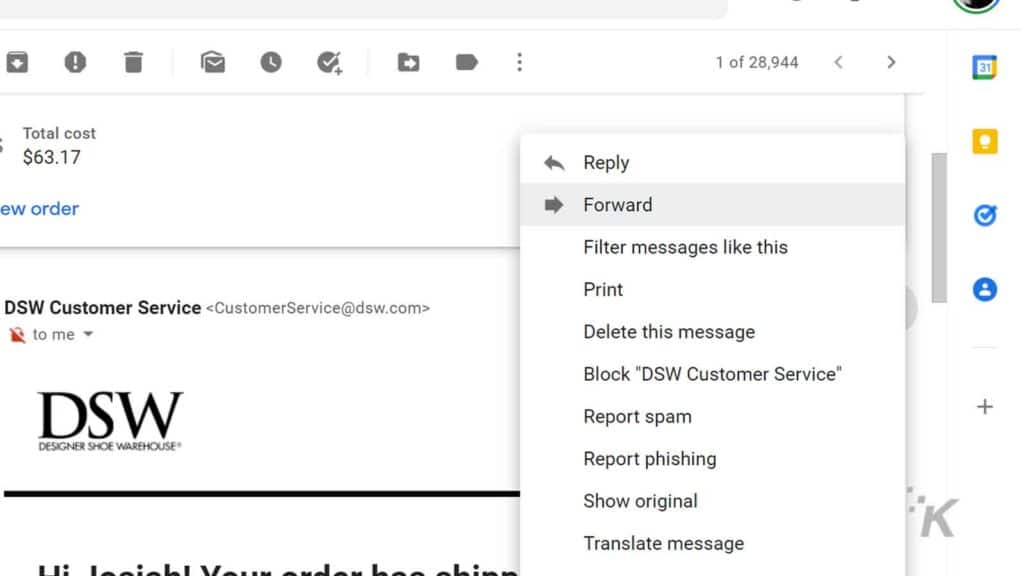 como reenviar un correo en gmail