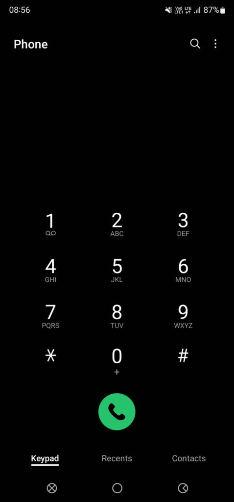 Aplicación de teléfono en Samsung