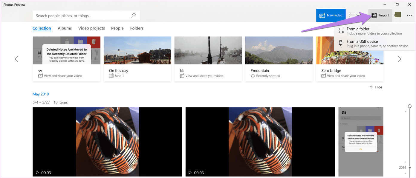 Fotos de video y música de Windows 10 2