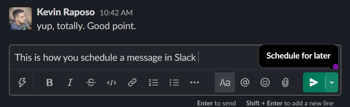 como programar un mensaje en slack