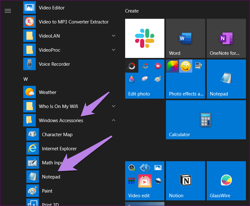 Falta el bloc de notas de la computadora con Windows 1