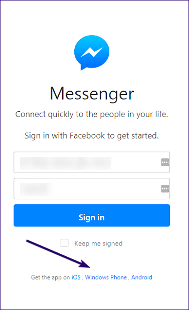 Facebook Mensajería de Messenger frente a Android 7