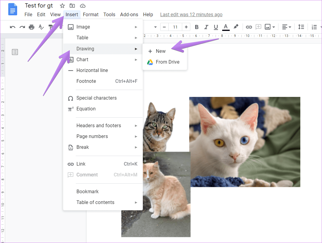 Cómo crear un collage en Google Docs 1
