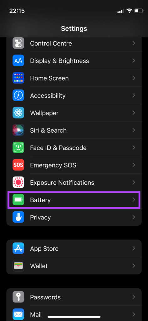 Configuración de la batería para la atenuación de la pantalla en el iPhone
