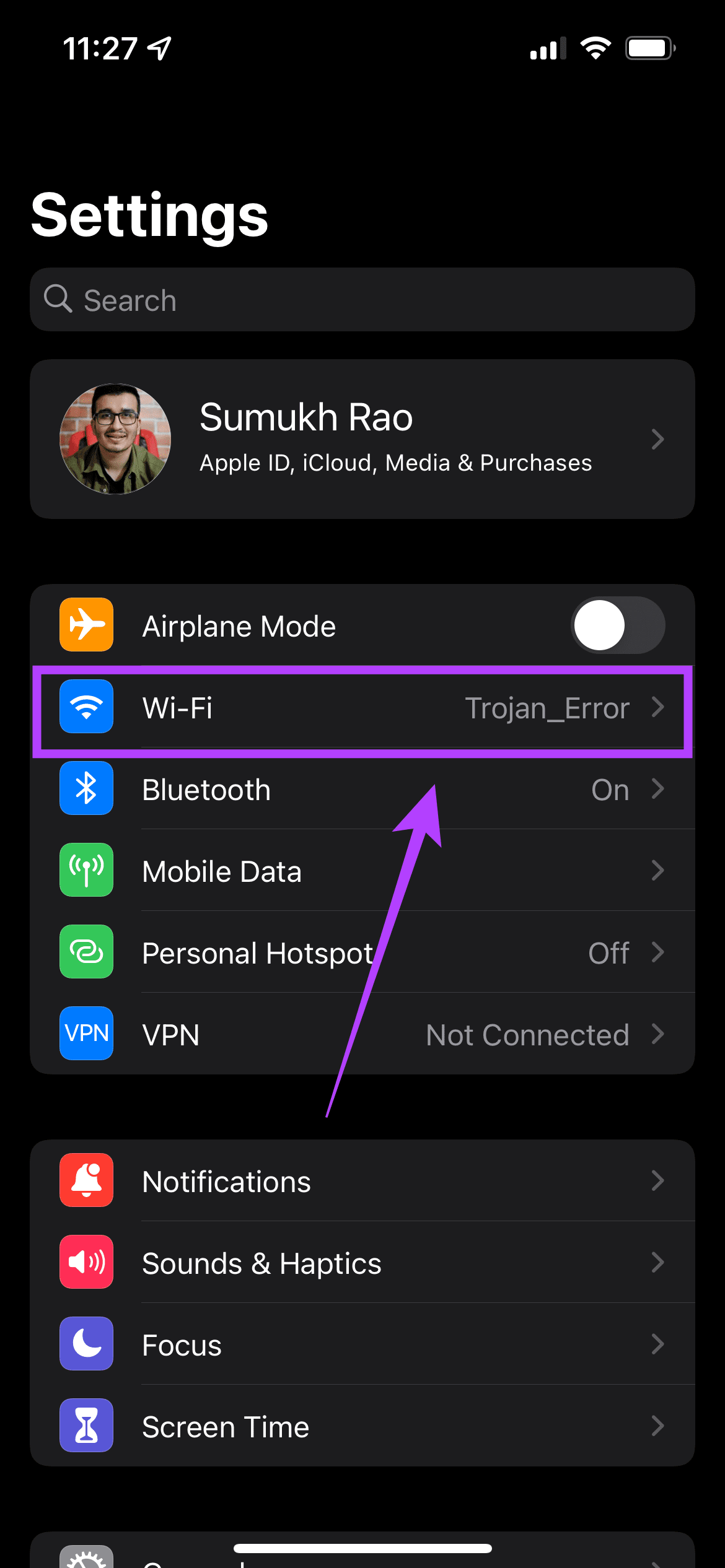 Configuración de Wi-Fi en iPhone