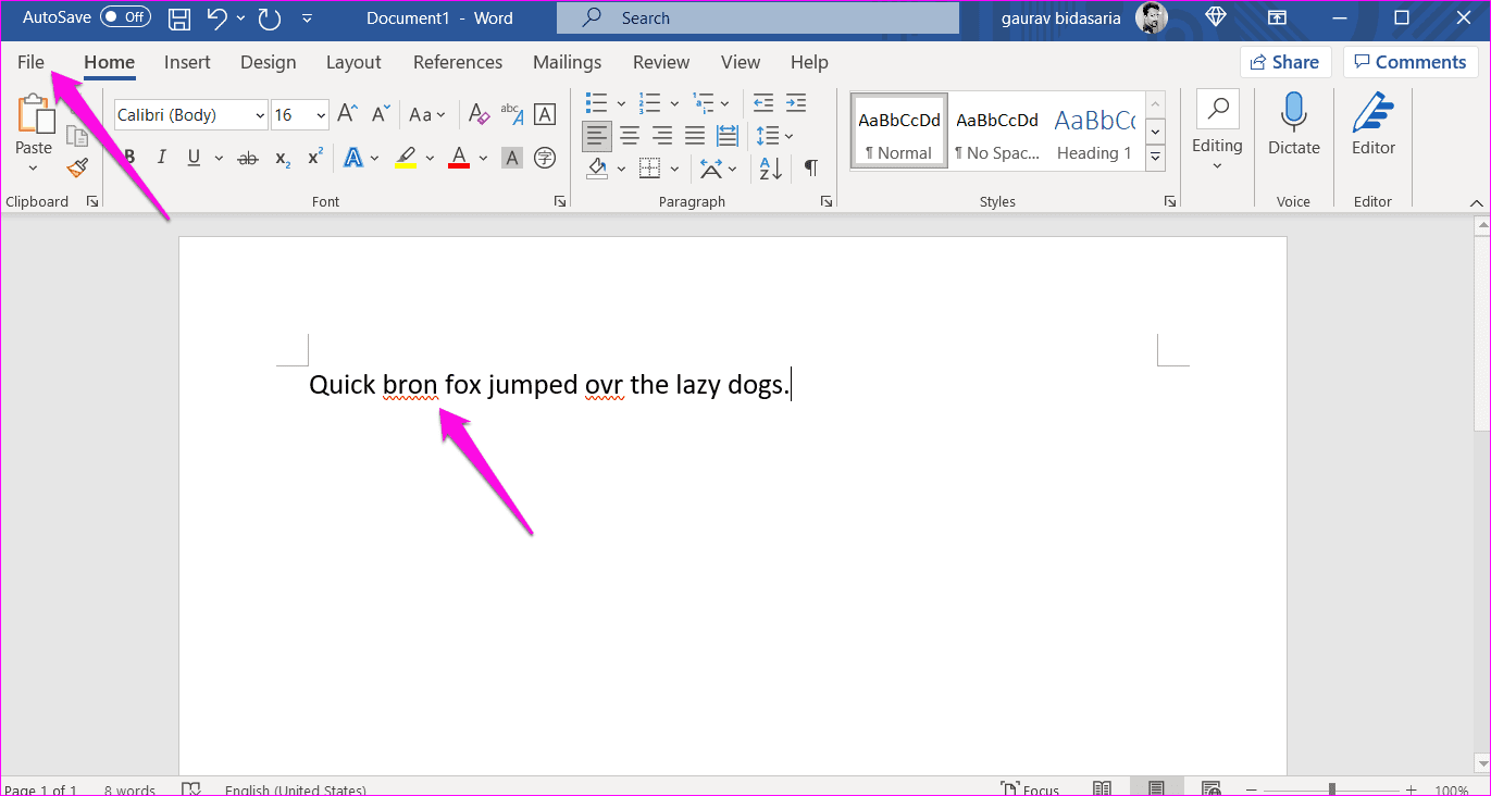 Correcciones para el corrector ortográfico que no funciona en Microsoft Word 1