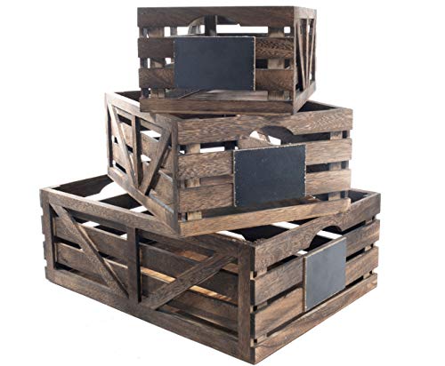 Premium Home Wooden Crates: Home Décor wood crates for display, wooden boxes for crafts, decorative wooden crate, Wood box storage crate, wooden basket centerpieces for Home, Rustic bathroom décor
