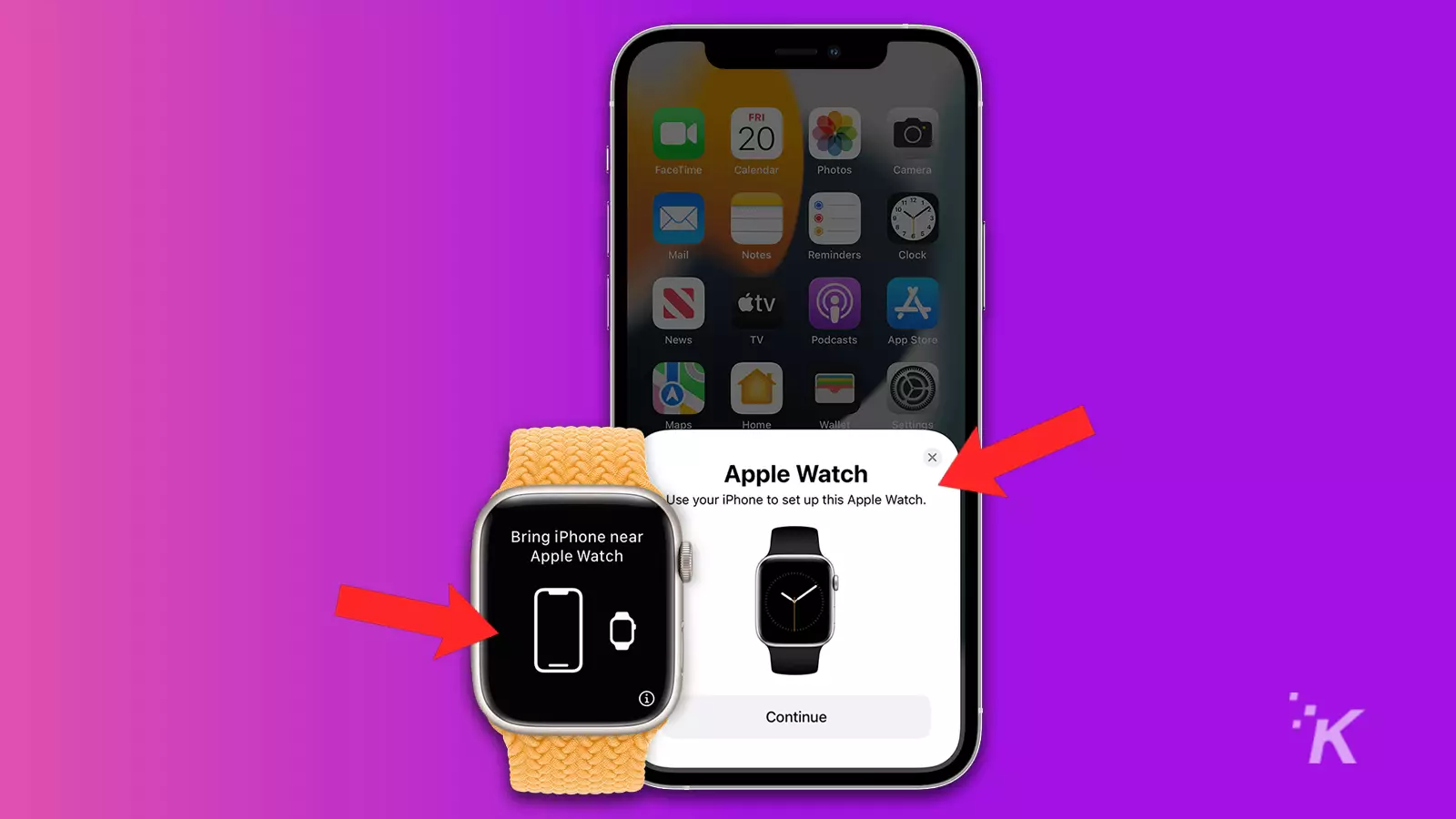 pantalla de emparejamiento de apple watch y iphone