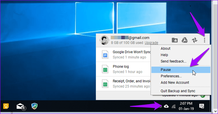 Google Drive no se sincroniza en Windows 10 1